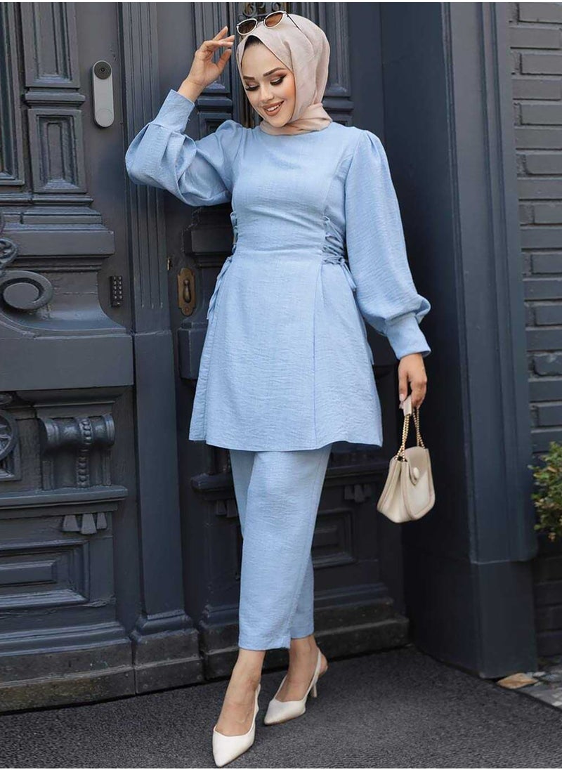 Elegant Middle Eastern Style Muslim Women's Casual Set - Trendy Lantern Sleeve Design with Stylish Side Tie Details, Perfect for Everyday Chic and Comfort - pzsku/Z0C245B026F65DF891E62Z/45/_/1732888635/f1be585f-e6e2-45c1-8d8b-987ac997d1ad