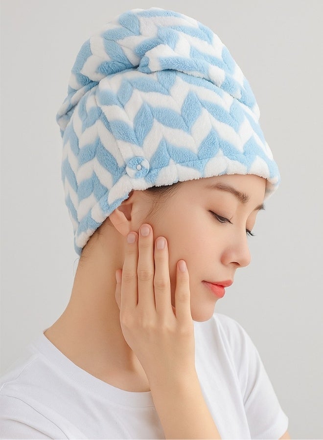 منشفة شعر مايكروفايبر فاخرة لتجفيف الشعر بسرعة – عمامة شعر ناعمة متعددة الاستخدام لتجفيف الشعر وتصفيفه – غطاء شعر أنيق وناعم للعناية بالشعر أثناء النوم – خفيفة، مريحة، مضادة للهيشان والتقصف – تصميم عصري فاخر يناسب النساء والبنات - Image 4