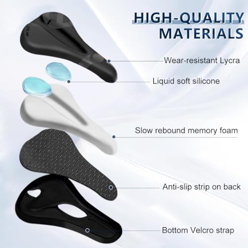 Proberos® Bicycle Soft Saddle Foam Seat Cover, Thick Padding Superior Comfort, Advanced Gel Bicycle Saddle Seat Cushion Cover Waterproof Anti-Slip for Mountain Bike, Road Bikes, City Bike - Image 2