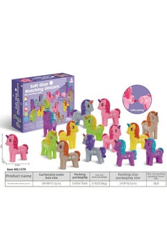 Export Baby Play Soft Glue Stacked Le Sessele Digital Animal Building Blocks Finger Doll Toy-Color:Soft Rubber Letter Unicorn Number Puzzle Matching Combination