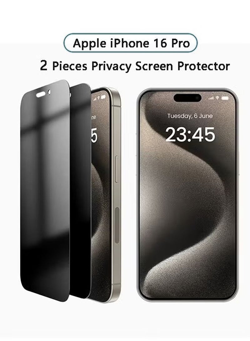 X-level 2 Pcs iPhone 16 Pro Privacy Screen Protector, Easy Installation , Anti-Drop and Anti-scratch, Case Friendly Anti-Spy Anti-Fingerprint  - Image 1