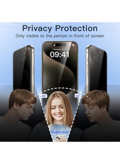 X-level 2 Pcs iPhone 16 Pro Privacy Screen Protector, Easy Installation with Alignment Frame, Anti-Drop and Anti-scratch, Case Friendly Anti-Spy Anti-Fingerprint  - Image 2