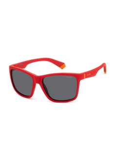 Polaroid Kids Unisex Polarized Rectangular Sunglasses - Pld 8057/S Red Millimeter - Lens Size: 50 Mm  - Image 1