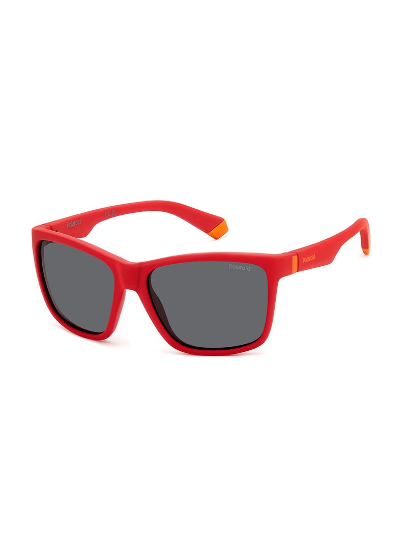 Polaroid Kids Unisex Polarized Rectangular Sunglasses - Pld 8057/S Red Millimeter - Lens Size: 50 Mm  - Image 1