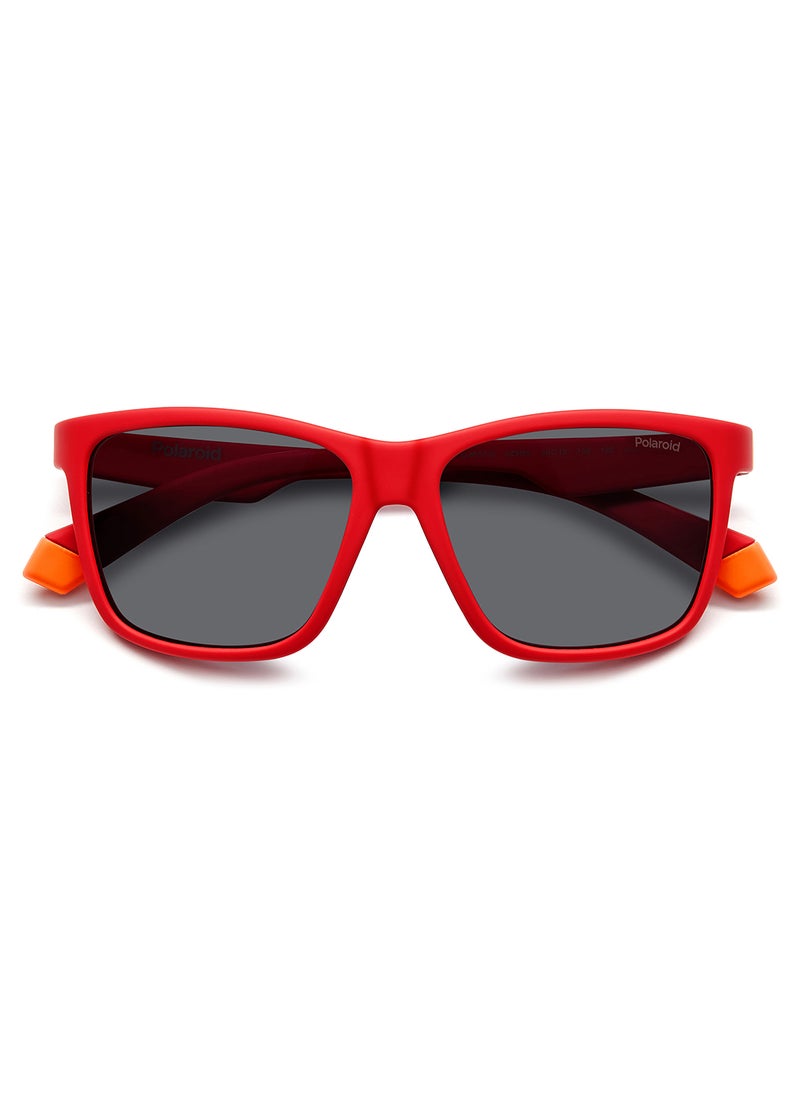 Polaroid Kids Unisex Polarized Rectangular Sunglasses - Pld 8057/S Red Millimeter - Lens Size: 50 Mm  - Image 4