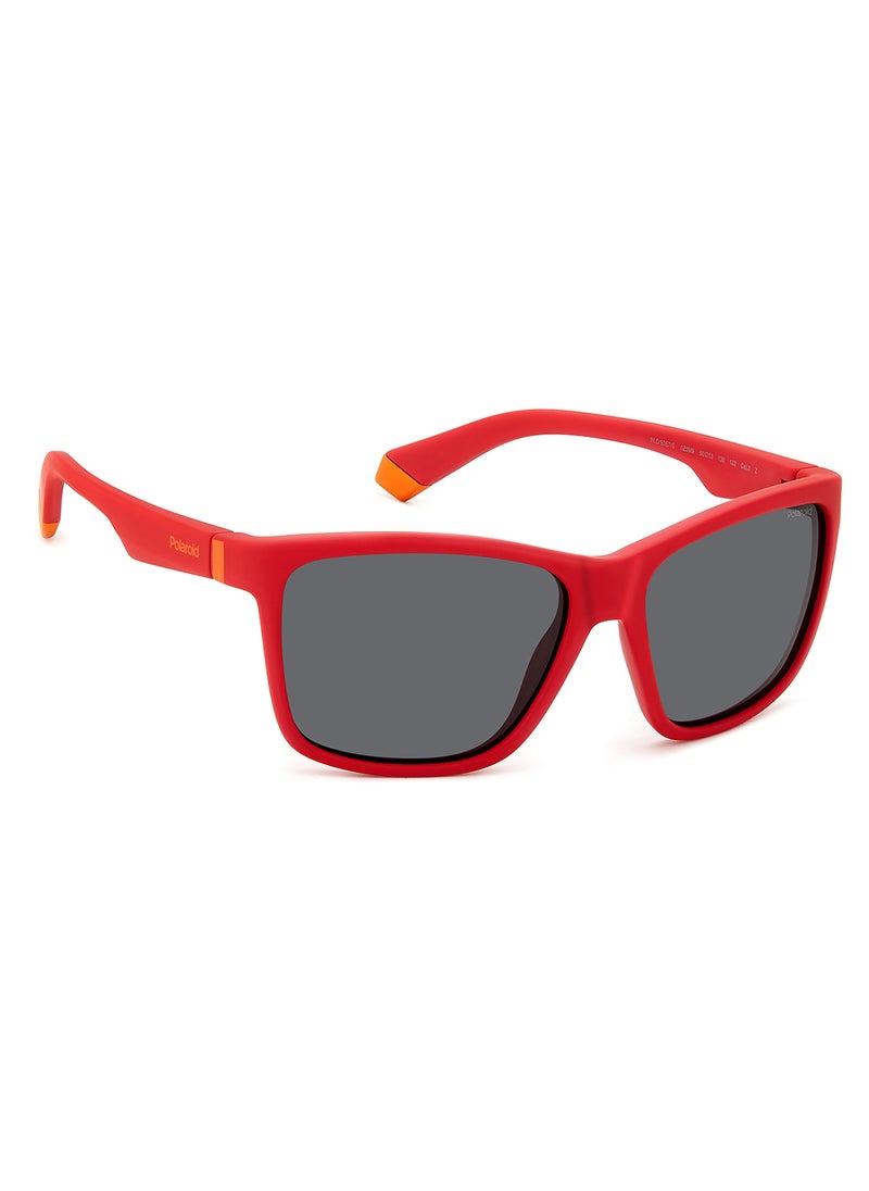 Polaroid Kids Unisex Polarized Rectangular Sunglasses - Pld 8057/S Red Millimeter - Lens Size: 50 Mm  - Image 2