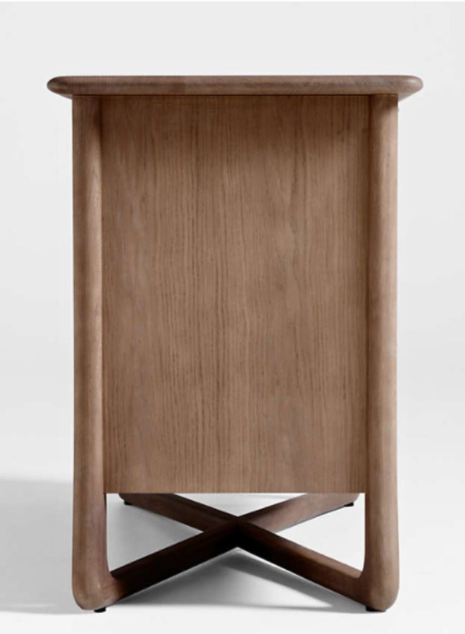 Generic Alrik 66" Brown Oak Wood 6-Drawer Dresser  - Image 1