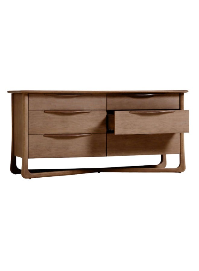 Generic Alrik 66" Brown Oak Wood 6-Drawer Dresser  - Image 2