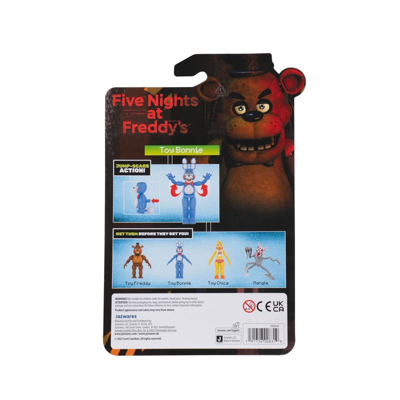 Jazwares Five Nights at Freddyâ€™s Toy Bonnie - 5-Inch Articulated Figure with Jumpscare Feature and Glow-in-The-Dark Eyes - Image 2