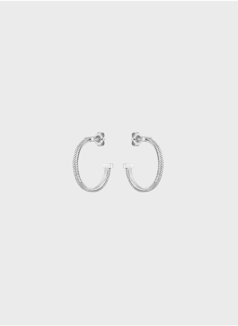 BOSS - Stainless Steel Huggies Earrings - Image 1