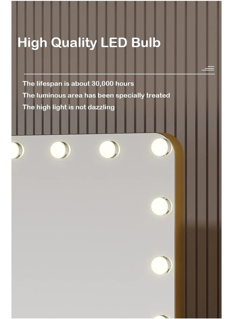 جي تي-ويل - مرآة فانيتي هوليوود مع لمبات LED قابلة للتعتيم بثلاثة أوضاع لونية وتحكم باللمس - Image 1