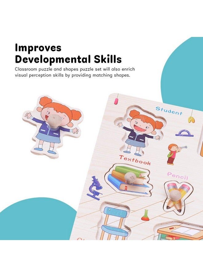 baybee wooden vehicles with picture educational board for kids with knob, early educational learning wooden puzzle board for kids, children boys & girls-Beige - Image 5