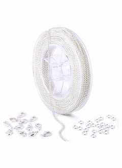 Excefore 33 Feet Jewellery Making Chains, Silver Plated Necklace Chain Bulk for DIY Craft Necklace Pendant with 4mm Jump Ring and Lobster Clasps  - Image 1