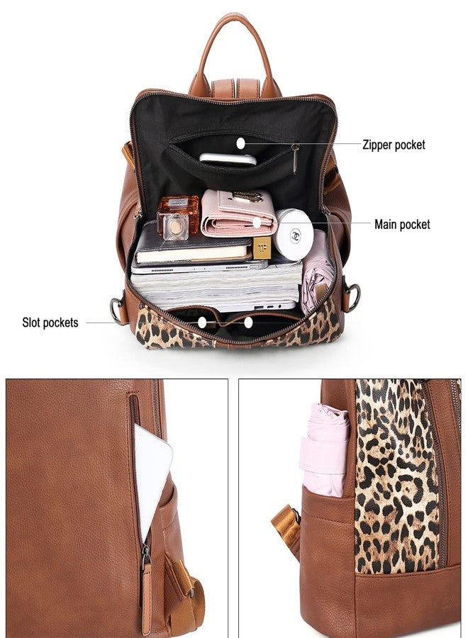 حقيبة ظهر كلوتشي للنساء، حقيبة ظهر جلدية أنيقة قابلة للتحويل، كبيرة الحجم، مناسبة للسفر، حقيبة كتف أنيقة وعملية للجامعة - Image 4