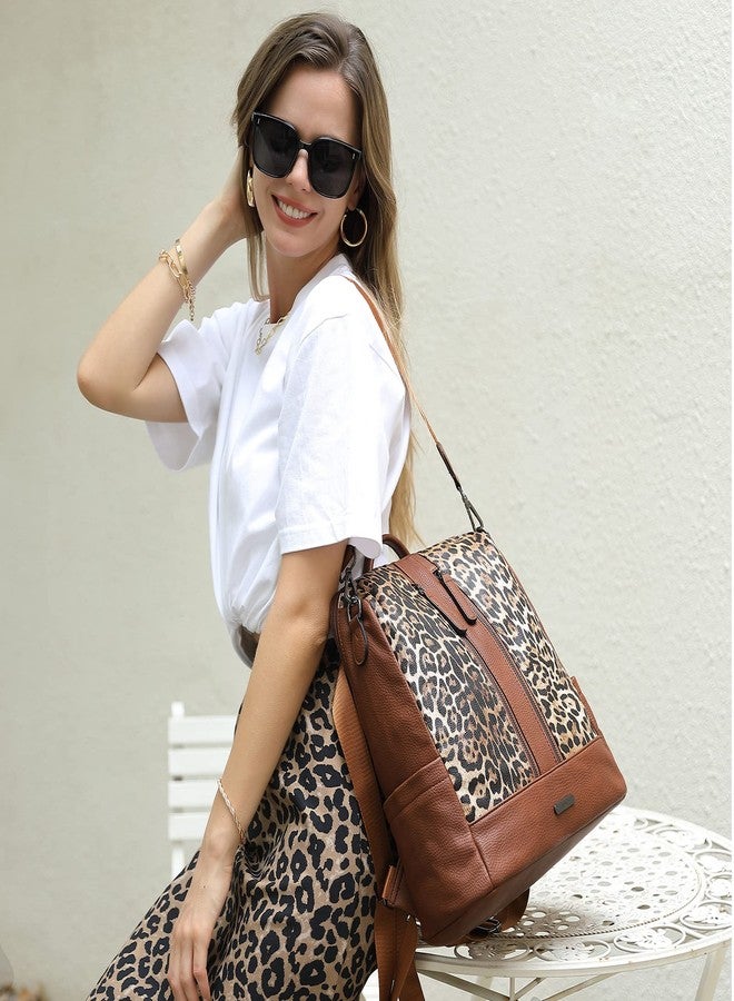 حقيبة ظهر كلوتشي للنساء، حقيبة ظهر جلدية أنيقة قابلة للتحويل، كبيرة الحجم، مناسبة للسفر، حقيبة كتف أنيقة وعملية للجامعة - Image 2