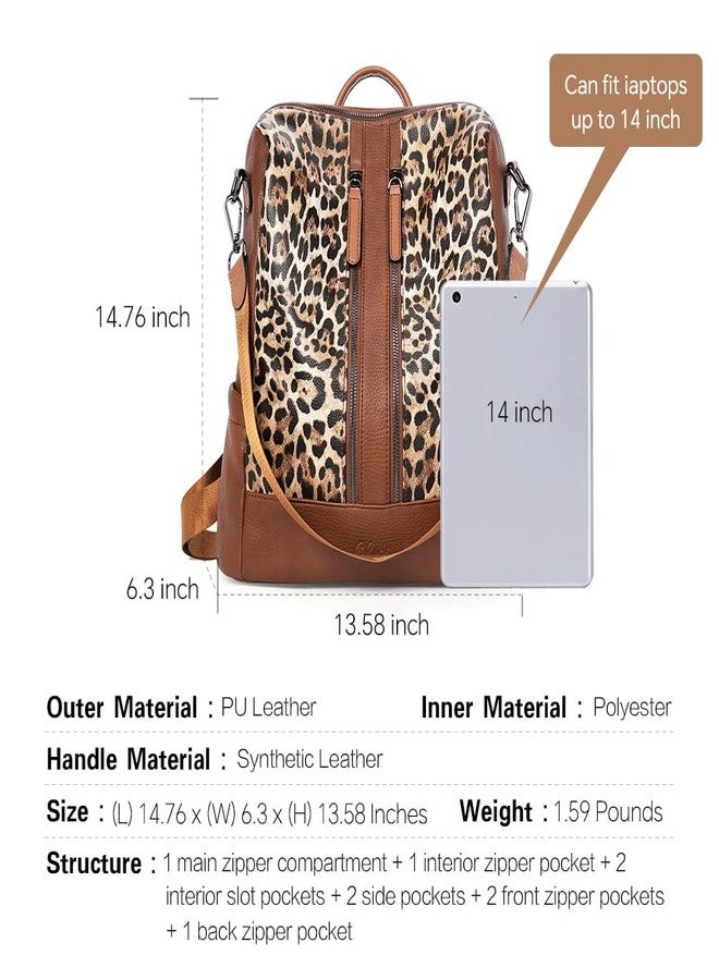 حقيبة ظهر كلوتشي للنساء، حقيبة ظهر جلدية أنيقة قابلة للتحويل، كبيرة الحجم، مناسبة للسفر، حقيبة كتف أنيقة وعملية للجامعة - Image 3