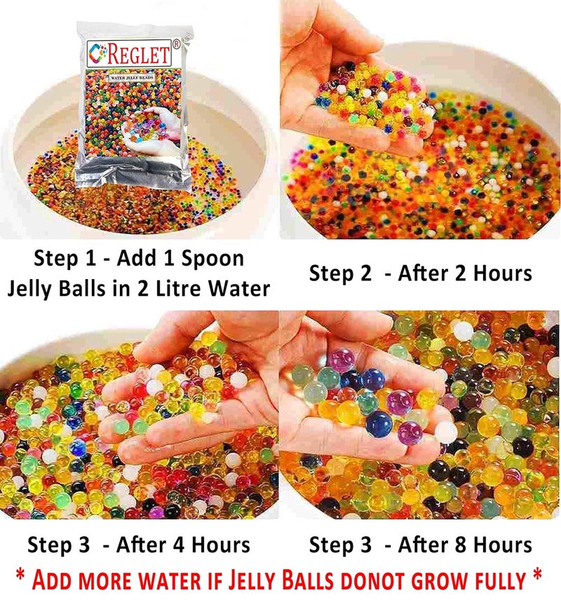 REGLET 100 جرام كرات هلام الماء (متعددة الألوان) - كرات هلام بوليمر فائقة الامتصاص - كرات هلام كريستالية - كرات ماء - كرات هلام الماء للنباتات - Image 2