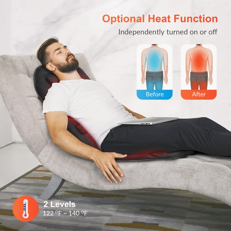 COMFIER Back Massager with Heat, App Control Vibration Massage Seat Cushion, 10 Motors & 3 Heat Levels Chair Massager Pad, Gifts for Mom,Dad Home Office Use,Black - Image 4