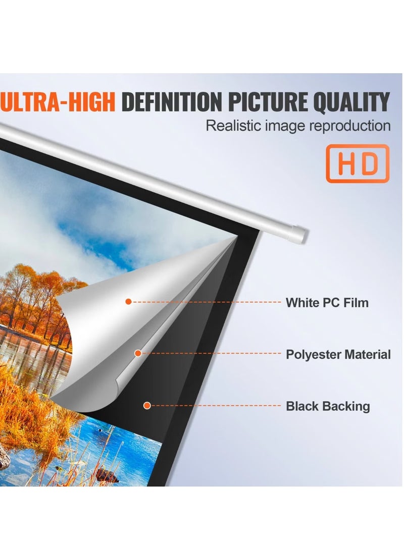 Flash Hawk 72 Inch 4:3 Wall Mount Electric Projector Screen Motorized Projection Curtain with Remote Control For Business/School/Office/Meeting  - Image 4