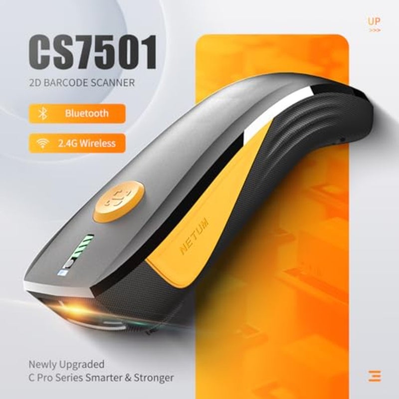 CS7501 QR Code Scanner ماسح باركود بلوتوث مطور، قارئ باركود صغير محمول 1D و2D لإدارة المخزون، ماسح ضوئي للصور لاسلكي للأجهزة اللوحية، Android، iOS، الكمبيوتر الشخصي، وأنظمة نقاط البيع - Image 3