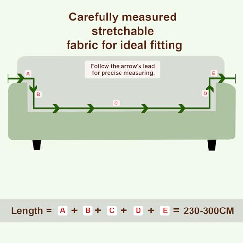 House of Quirk Universal Four Seater Sofa Cover Big Elasticity Cover for Couch Flexible 140 GSM Sofa Slipcover (Cream Brown Leaf, 230-300cm) - Image 4