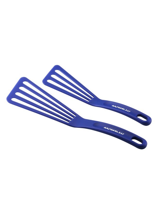 Rachael Ray Kitchen Tools and Gadgets Nylon Cooking Utensils / Spatula / Fish Turners - 2 Piece, Blue, 10" & 12" Spatula Set