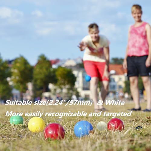 DONZWIYES 2 Pcs 57mm Tournament Quality Bocce Pallino Ball Replacement for Bocce Ball Game and Boule Game White - Image 4
