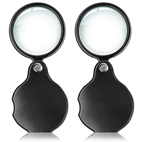 Wapodeai 2pcs 10x Small Pocket Magnify Glass, Apply to Reading, Science, Jewelry, Hobbies, Books - Image 1