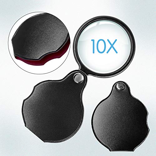 Wapodeai 2pcs 10x Small Pocket Magnify Glass, Apply to Reading, Science, Jewelry, Hobbies, Books - Image 4