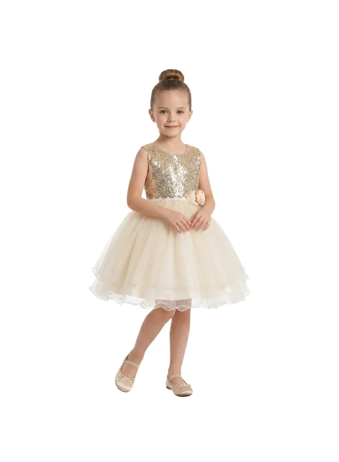 بيداني Sparkling Tulle Toddler Party Gown - Champagne