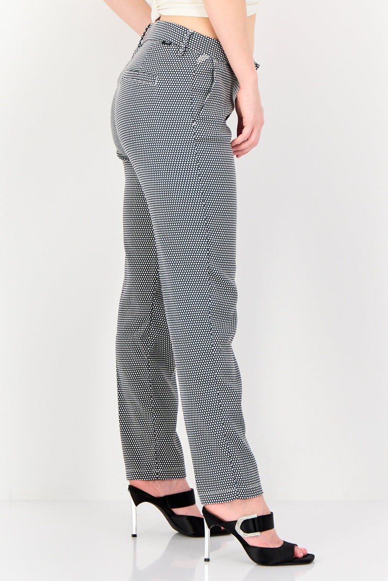 Reiko Women Regular Fit Diamond Straight Leg Pants, Multicolor - Image 2