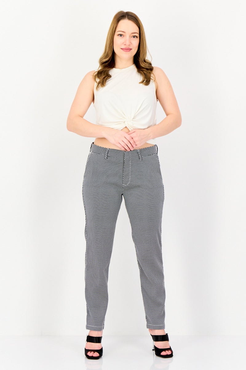 Reiko Women Regular Fit Diamond Straight Leg Pants, Multicolor - Image 4