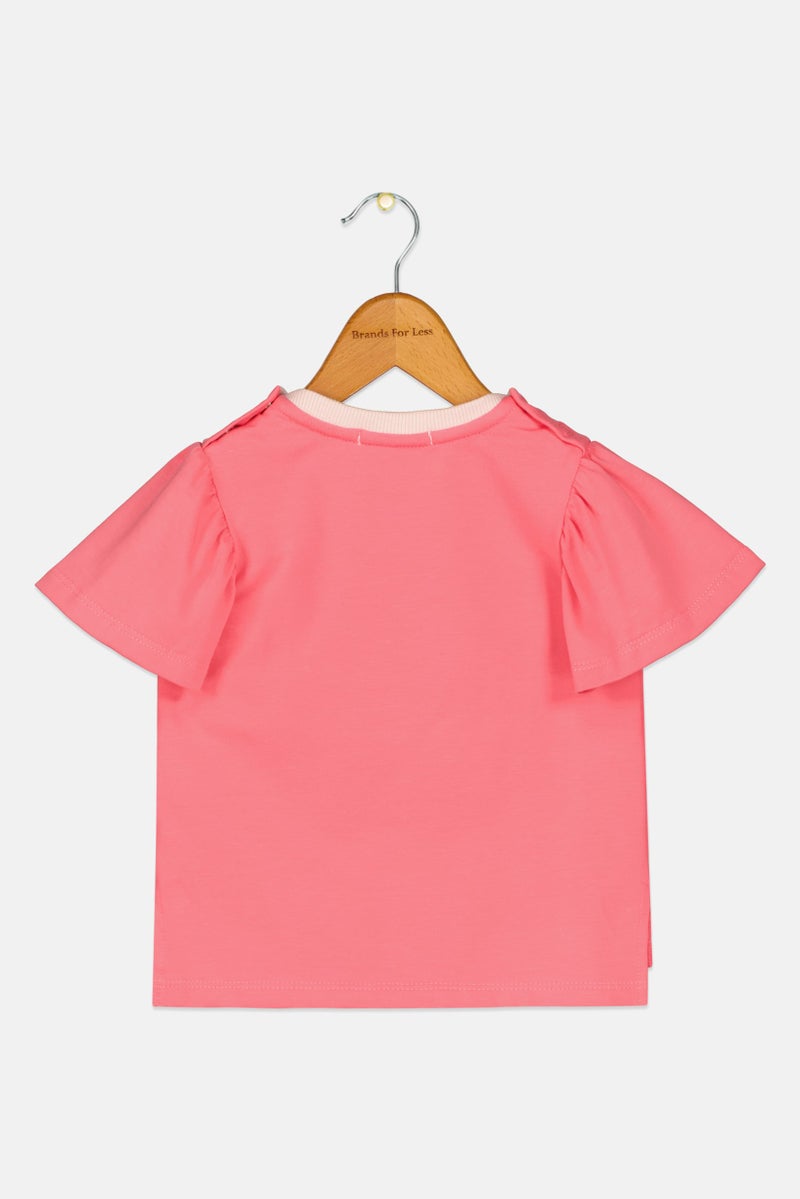 Choupette Toddlers Girl Short Sleeve Textured T-Shirt, Pink - Image 2