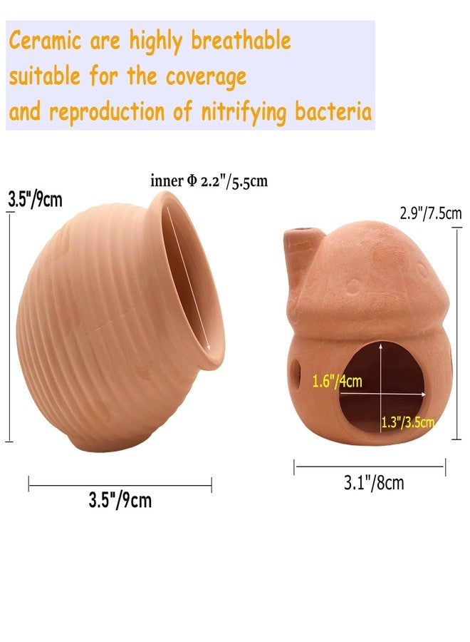 M2cbridge Pottery Ceramic Jar Natural Clay Vase Cichlid Small Fish Shrimp to Play Hide Breed Habitat (Red Clay, 2pcs) - Image 3