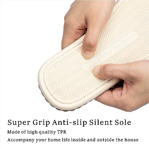 Chantomoo Slippers for Women Memory Foam House Womens Slipper Slides Home Bedroom Bathroom Spa Open Toe Corduroy Bow Slippers Cozy Comfortable Brown Size 7 7.5 8 8.5 - Image 4