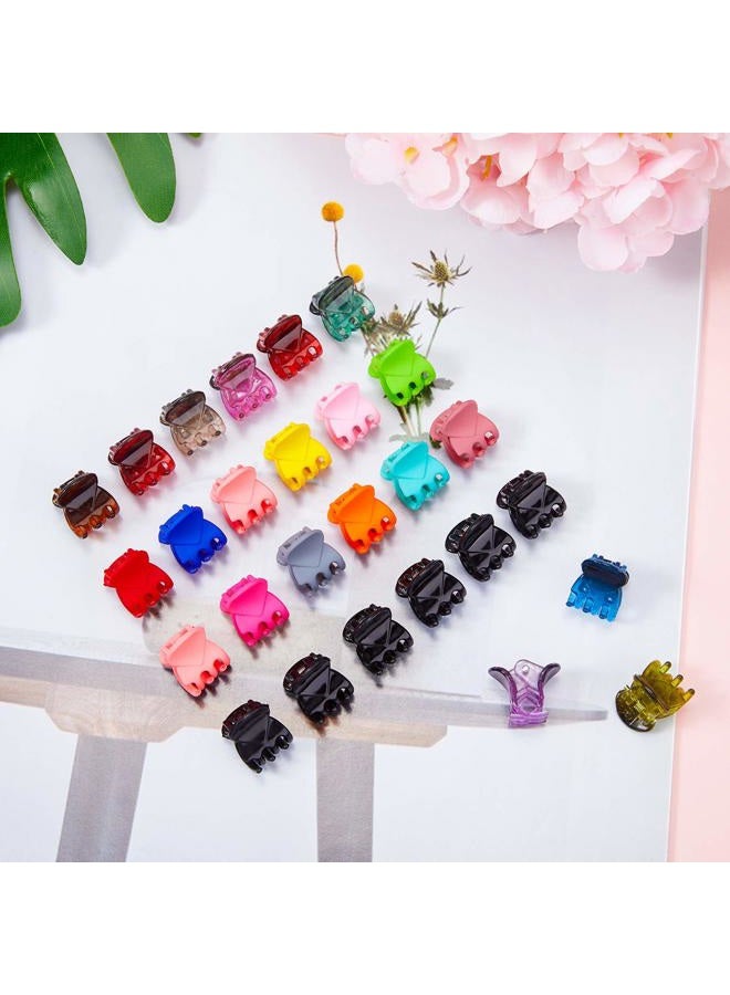 WILLBOND 100 Pieces Mini Hair Claw Clip Plastic Small Colorful Hair Clamps Clips Tiny No-slip Jaw Hair Clip with Box Container for Women Girls Styling Hair Accessories, Assorted Colors - Image 4