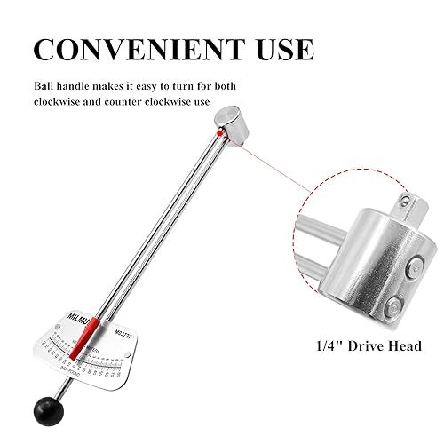 MILMUMU 1/4" Drive Beam Torque Wrench Precision Instrument-Compatible with SAE and MM Bicycle and Automotive Wrench -0-80 Inch-Pounds, 0-9 Newton Meters - Image 3