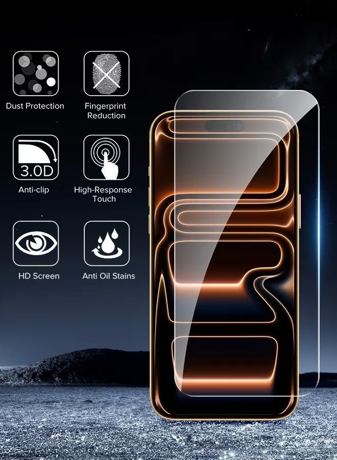 BlueFire [2 Pack] iPhone 17 Screen Protector: 9H Military-Grade Shatterproof Tempered Glass, Ultra HD 8K Clear, Anti-Fingerprint, Anti-Static, Bubble-Free Installation Kit, Case Friendly - Image 5