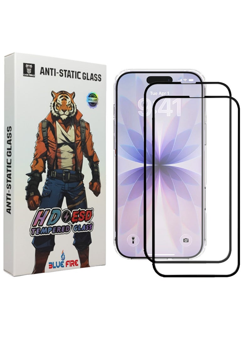 BlueFire [2 Pack] iPhone 17 Screen Protector: 9H Military-Grade Shatterproof Tempered Glass, Ultra HD 8K Clear, Anti-Fingerprint, Anti-Static, Bubble-Free Installation Kit, Case Friendly - Image 1
