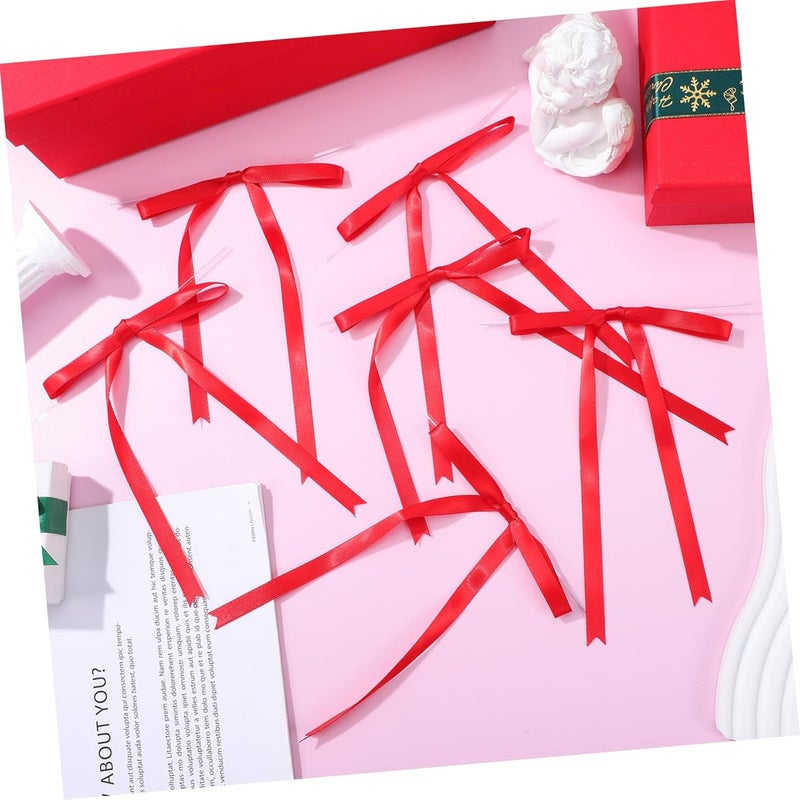 KALLORY 24pcs Decorative Satin Bows Twist Ties for Wrapping Treat Bags and Crafts Burgundy Color for Holidays Weddings and Party Favors - Image 5