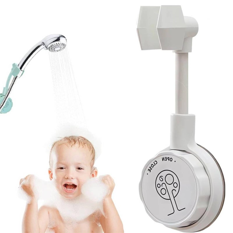 S SINDHIA S SINDHIA® Wall-Mounted Strong Adhesive 360° Rotatable Shower Head Holder Adjustable Waterproof Punch-Free Suction Cup for Fixed Base Bathroom Accessories Multicolor 1 Pcs  - Image 1