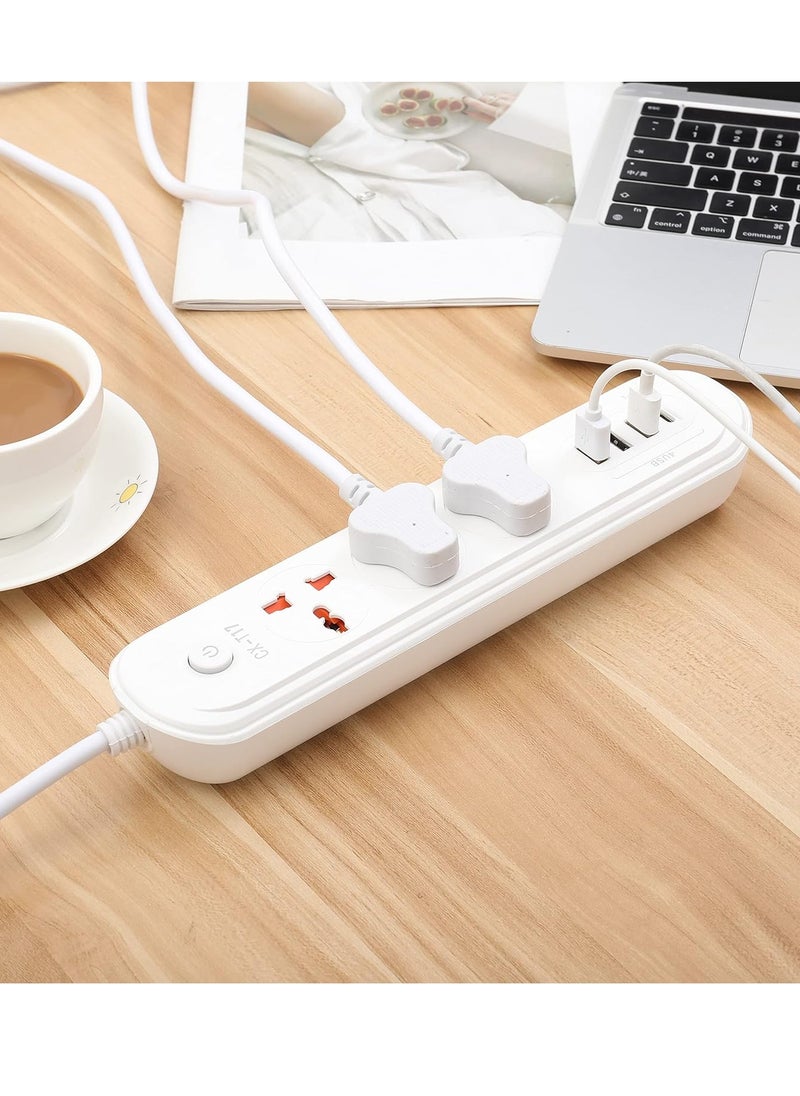 TYCOM - Power Strip Surge Protector with USB- Extension Cord Flat Plug with Widely 3 AC Outlet and 3 USB + 1 PD Port, Small Desktop Station with 6 ft Power Cord, Compact Socket (3G3U1PD-T17) - Image 1
