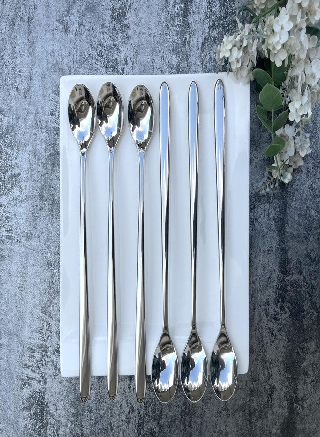 Pretihome 6 Piece Long Handle Stirring Spoon 8.5 inch Ice Tea Spoon Premium 18/10 Stainless Steel (SUS 304#) for Mixing, Cocktail Stirring, Tea, Coffee, Milkshake, Cold Drink - Image 5