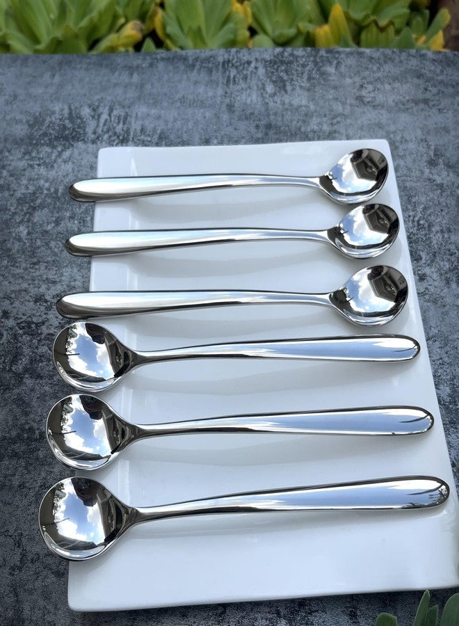 Pretihome 6 Piece Long Handle Stirring Spoon 8.5 inch Ice Tea Spoon Premium 18/10 Stainless Steel (SUS 304#) for Mixing, Cocktail Stirring, Tea, Coffee, Milkshake, Cold Drink - Image 1