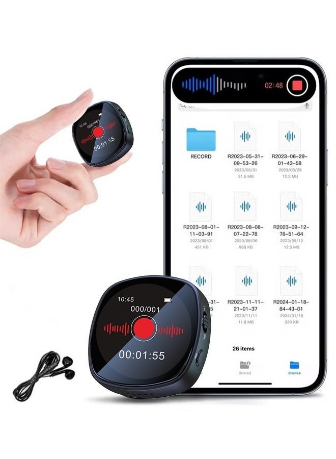 فورمور مسجل صوتي صغير محمول 64GB مع شاشة وإلغاء الضوضاء، مشغل MP3 لجلسات العمل، المحاضرات، الاجتماعات، الاستخدام اليومي، الطلاب، السفر - Image 2