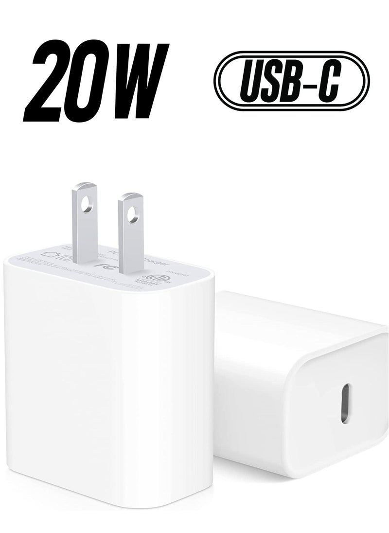 Generic - iPhone Fast Charger Block [2 Pack] 20W USB C Wall Charger PD Adapter Compatible with iPhone 14//14 Pro/14 Pro Max/14 Plus/13/12/11/Xs Max/XR/X/SE, iPad Pro/Mini, Galaxy, Google Pixel 5/4/3 and More - Image 1