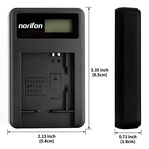Norifon SLB-70A LCD USB Charger for Samsung AQ100, DV100, DV101, DV150F, DV90, ES80, ES90, ES95, SL605, PL120, TL105, TL110, TL205, WB30F, WP10 Camera and More - Image 4