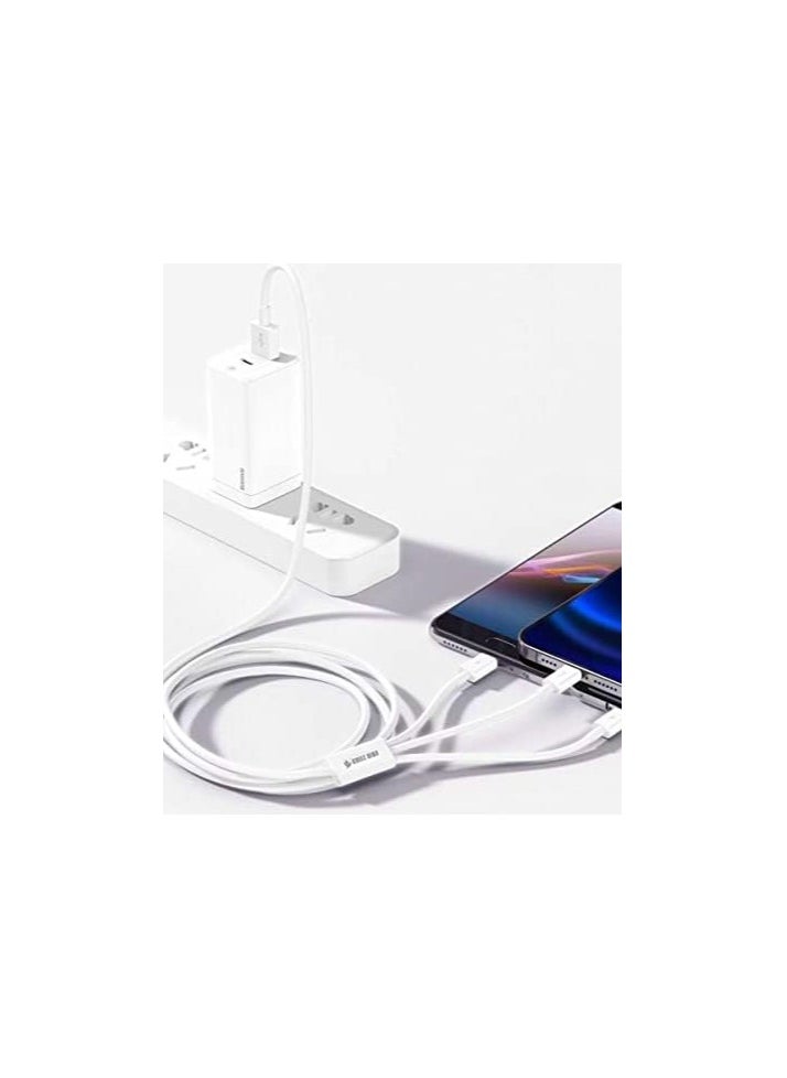 SMILE BIRD Multi Charging Cable 3 in 1 Charging Cable, Compatible with iPhone, Type C, Micro USB, 3 in 1 Fast Charging, Multi 3 Port Charging Cable, All in one cable  - Image 4