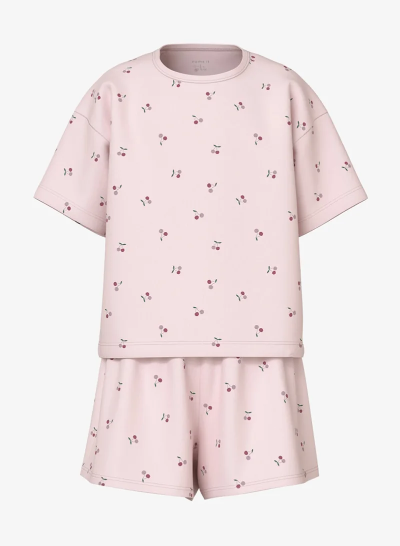 نيم ات طقم تي شيرت وشورت مطبوع للأطفال