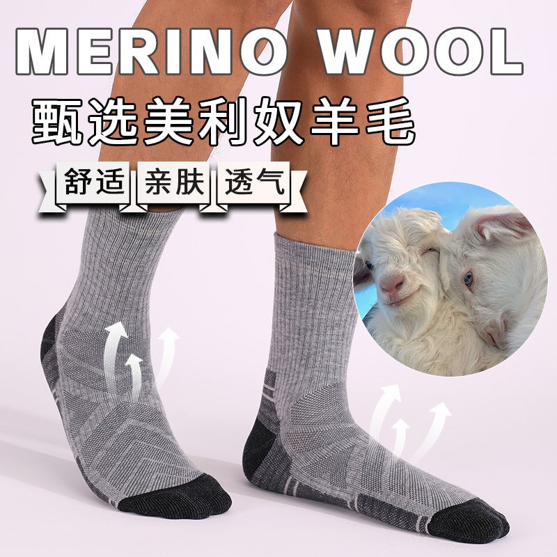 Men's Merino Wool Hiking Socks – Warm Thickened Sports Socks for Mountain Activities - Image 3